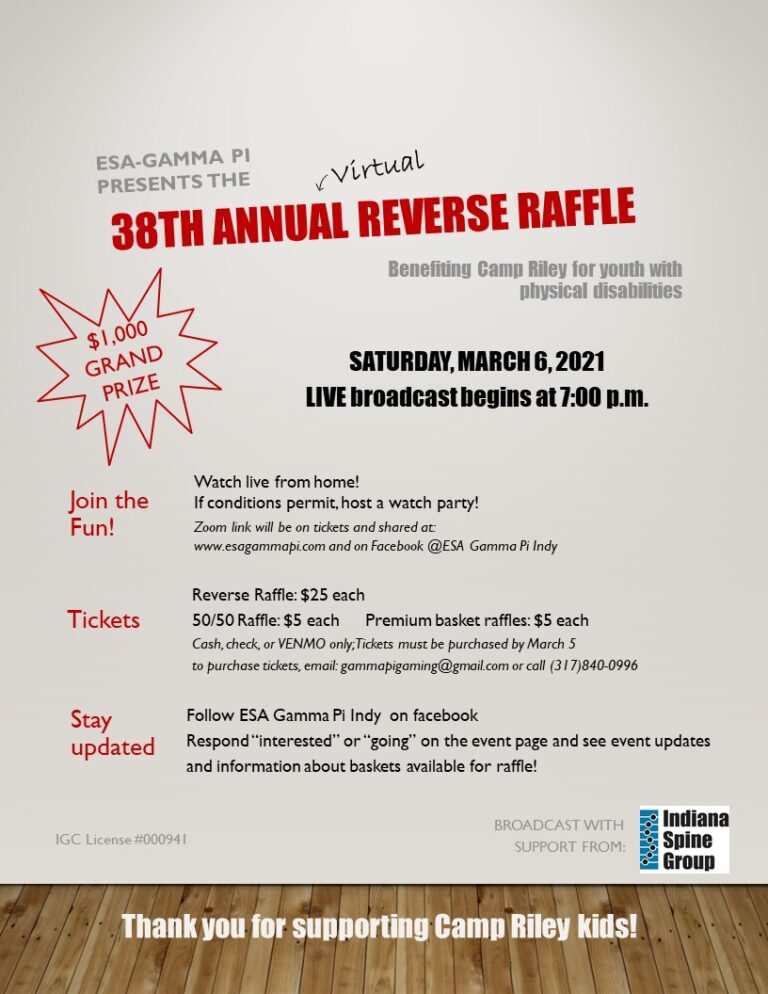 Indy Rbi Reverse Raffle Reverse Raffle flyer – Epsilon Sigma Alpha: Indiana
